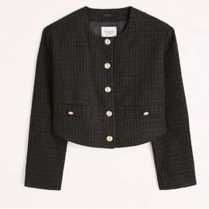 Abercrombie Collarless Tweed Jacket